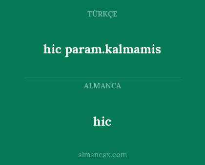 hic - hic param.kalmamis