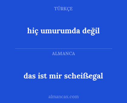 hiç umurumda değil - das ist mir scheißegal