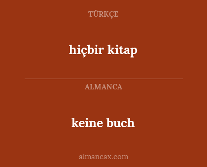 hiçbir kitap - keine buch