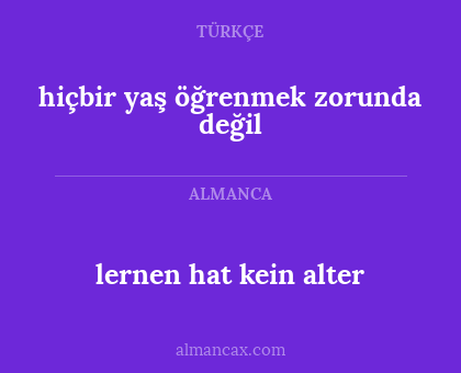 lernen hat kein alter - hiçbir yaş öğrenmek zorunda değil