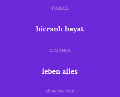 hicranlı hayat - leben alles