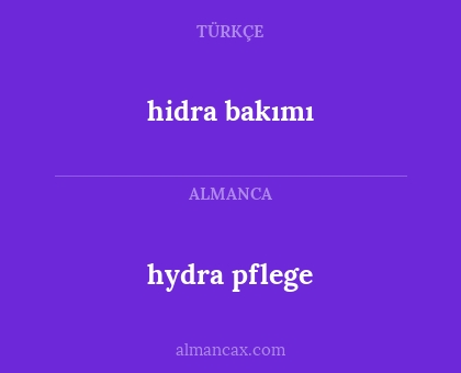 hidra bakımı - hydra pflege