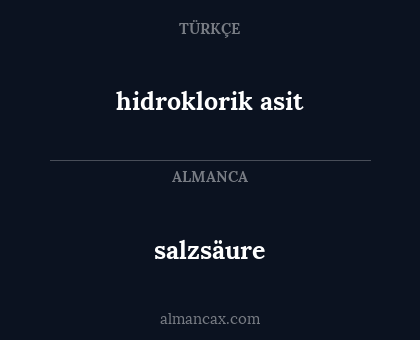 salzsäure - hidroklorik asit