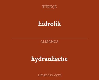 hidrolik - hydraulische