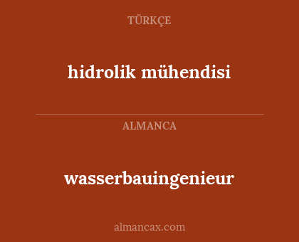 hidrolik mühendisi - wasserbauingenieur