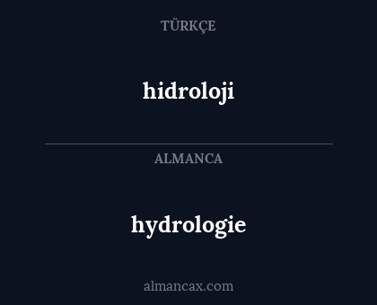 hydrologie - hidroloji