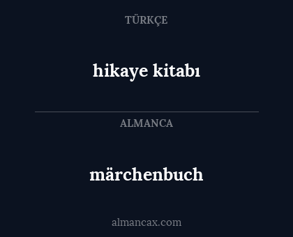 hikaye kitabı - märchenbuch