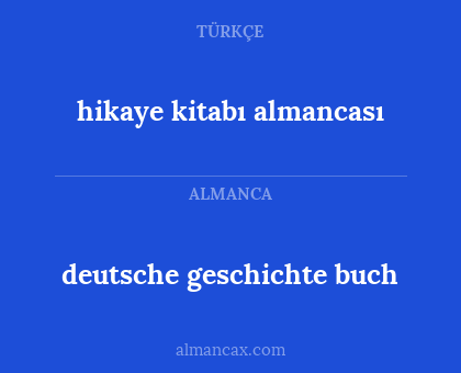 deutsche geschichte buch - hikaye kitabı almancası