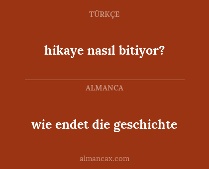 hikaye nasıl bitiyor? - wie endet die geschichte