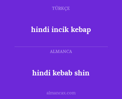 hindi kebab shin - hindi incik kebap