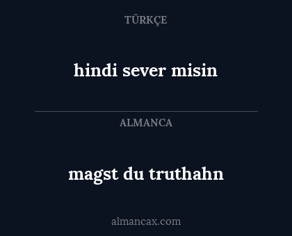 magst du truthahn - hindi sever misin