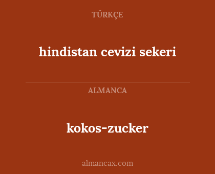 kokos-zucker - hindistan cevizi sekeri
