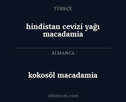 kokosöl macadamia - hindistan cevizi yağı macadamia