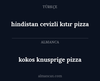 hindistan cevizli kıtır pizza - kokos knusprige pizza