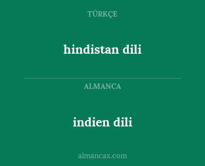 indien dili - hindistan dili