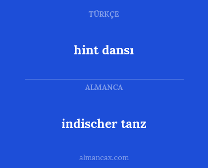 indischer tanz - hint dansı
