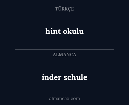 inder schule - hint okulu