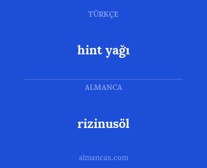 rizinusöl - hint yağı