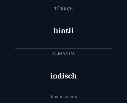 indisch - hintli
