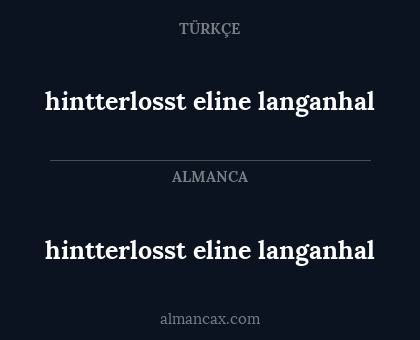 hintterlosst eline langanhal - hintterlosst eline langanhal