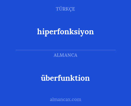 überfunktion - hiperfonksiyon