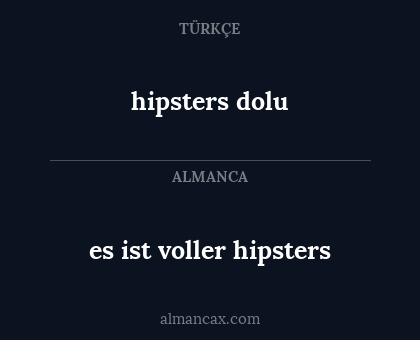 hipsters dolu - es ist voller hipsters