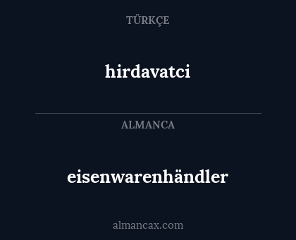 eisenwarenhändler - hirdavatci