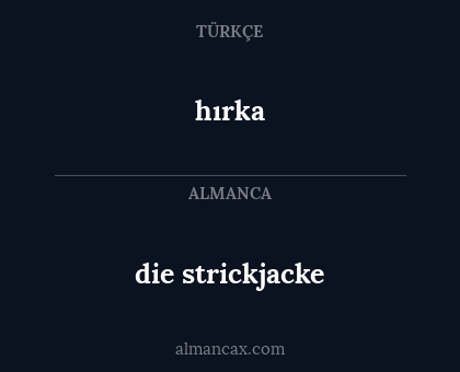 hırka - die strickjacke