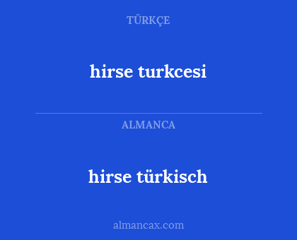 hirse türkisch - hirse turkcesi