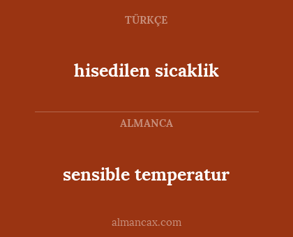sensible temperatur - hisedilen sicaklik