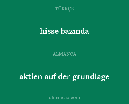 hisse bazında - aktien auf der grundlage