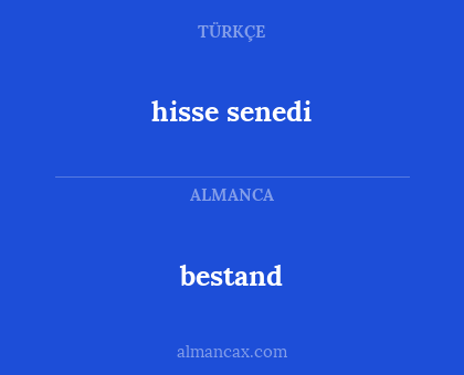 bestand - hisse senedi