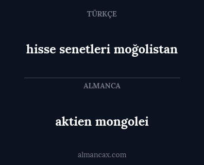 aktien mongolei - hisse senetleri moğolistan