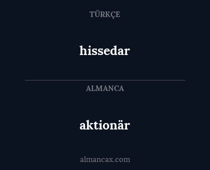 hissedar - aktionär