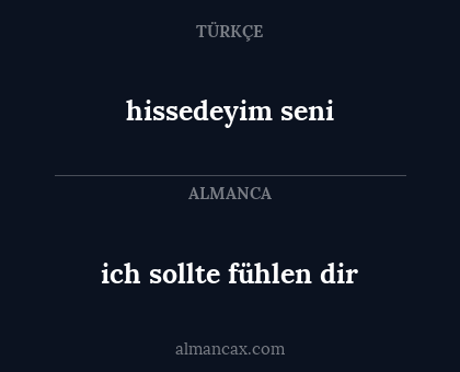 ich sollte fühlen dir - hissedeyim seni