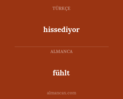 hissediyor - fühlt