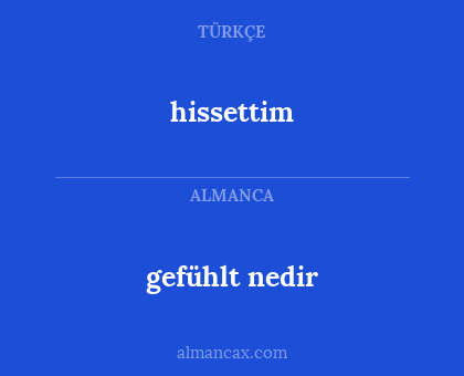 gefühlt nedir - hissettim