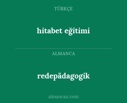 redepädagogik - hitabet eğitimi