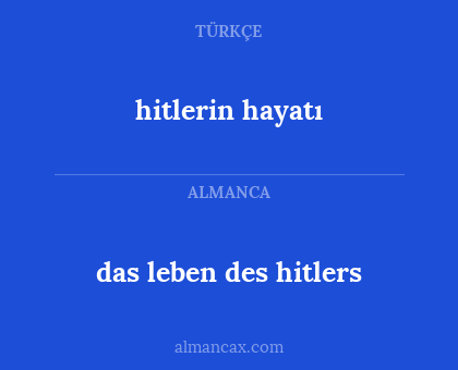 das leben des hitlers - hitlerin hayatı