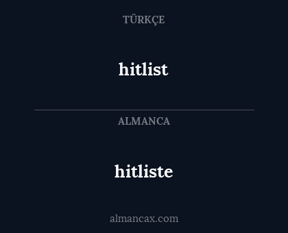 hitlist - hitliste