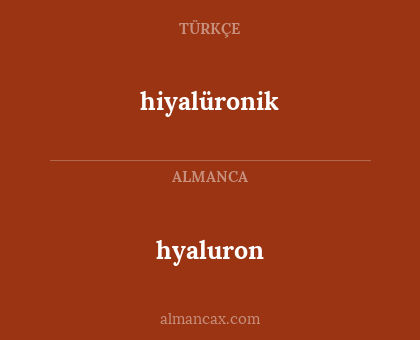 hiyalüronik - hyaluron