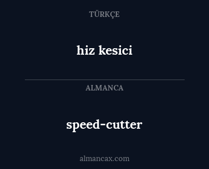 speed-cutter - hiz kesici