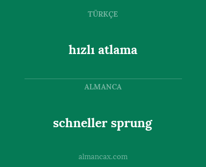 hızlı atlama - schneller sprung