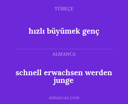 hızlı büyümek genç - schnell erwachsen werden junge