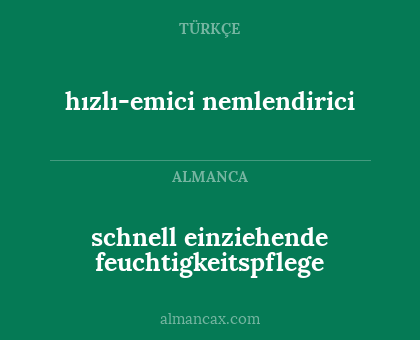 hızlı-emici nemlendirici - schnell einziehende feuchtigkeitspflege