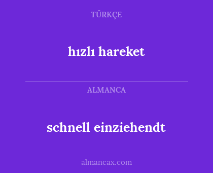 hızlı hareket - schnell einziehendt