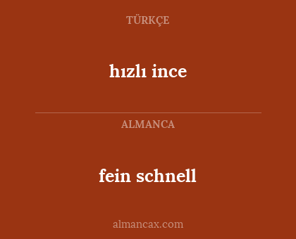 fein schnell - hızlı ince