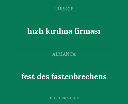 fest des fastenbrechens - hızlı kırılma firması