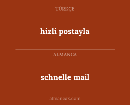 hizli postayla - schnelle mail