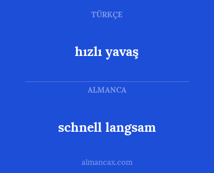 schnell langsam - hızlı yavaş